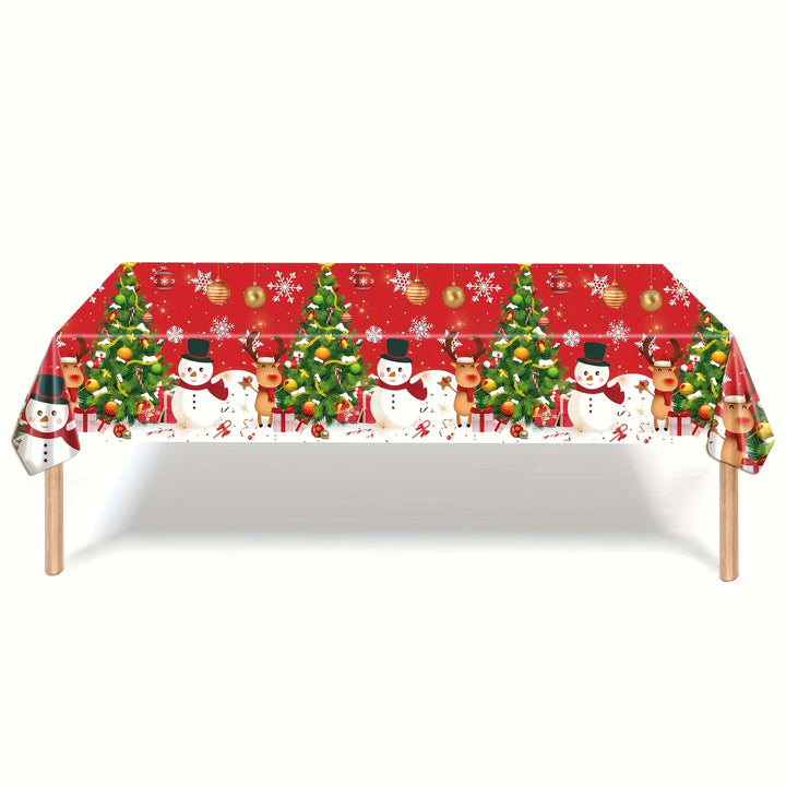 Toalha Descartável De Mesa Natal Para Festas Bonecos Neve