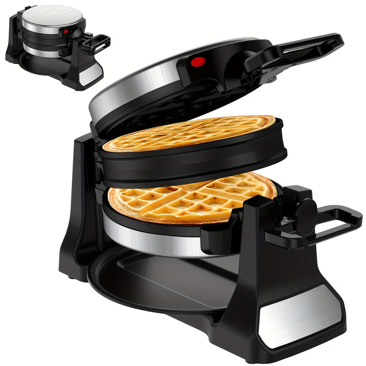Máquina de Waffles Belgas Dobrável 180 Graus 1400W 8 Porções