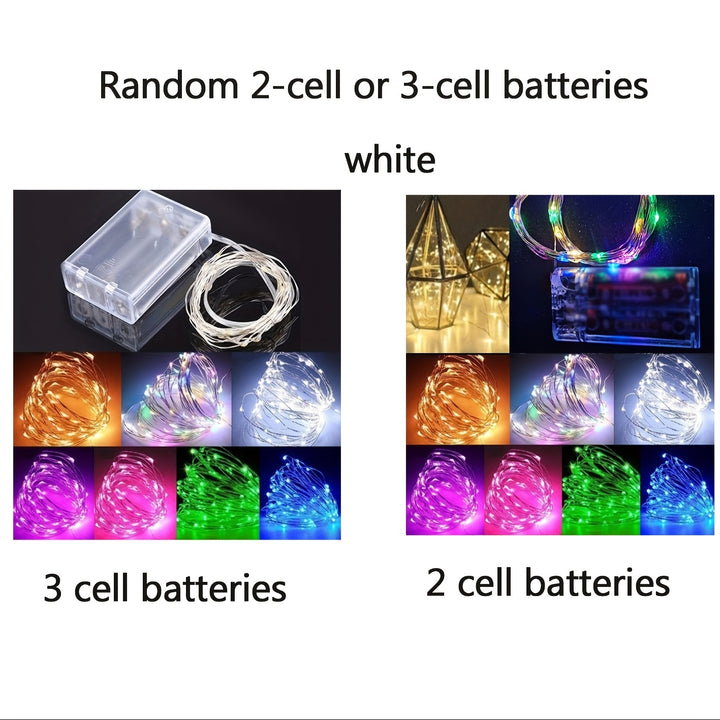 Luzes de Fio de Cobre com LEDs Bateria Sem Tomada Festas by Casa Perfeita