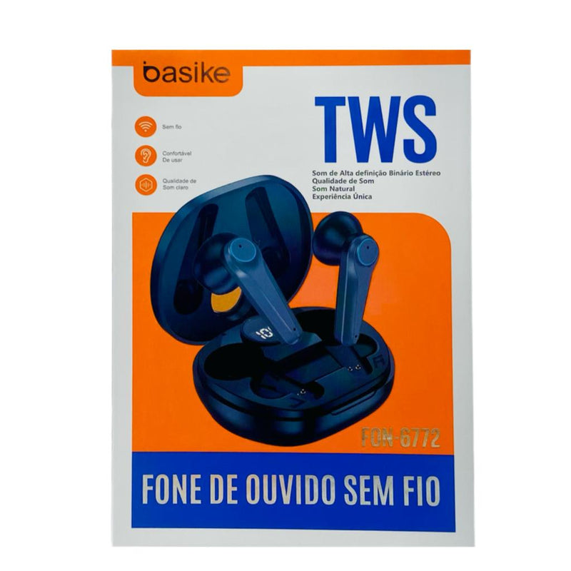 Fone Bluetooth Basike TWS Original Estéreo Alta Definição FON-6772 by 253444