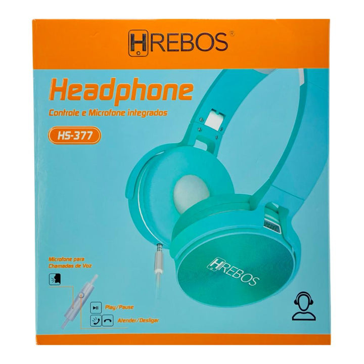 Fone Hrebos Headphone Com Fio Controle E Microfone Integrado HS-377 by 253444