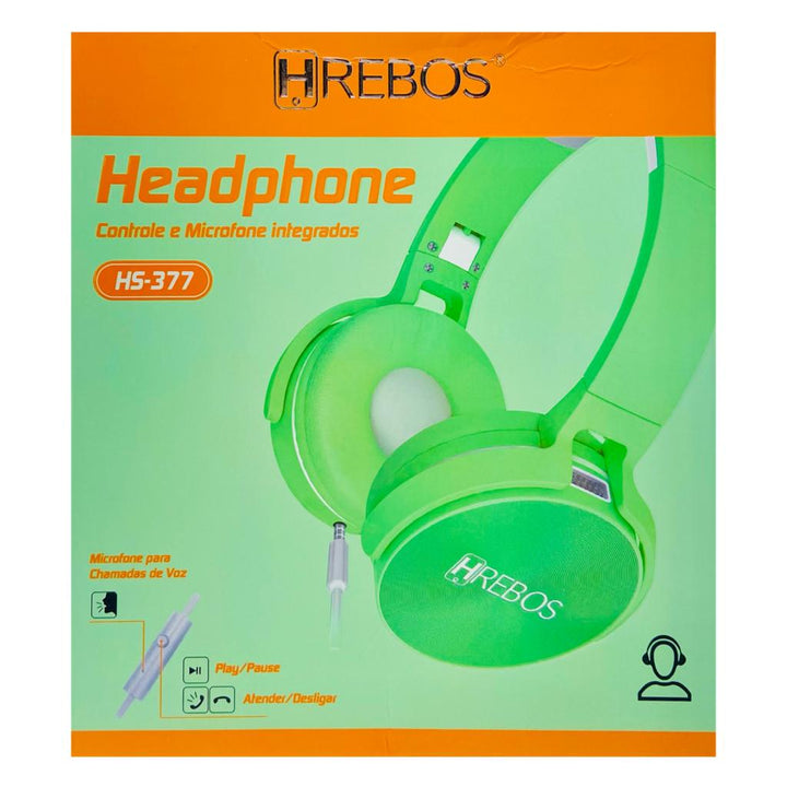 Fone Hrebos Headphone Com Fio Controle E Microfone Integrado HS-377 by 253444