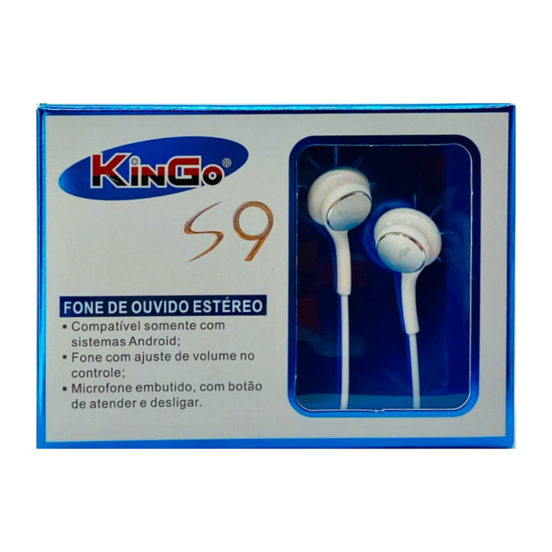 Fone de Ouvido P2 Kingo S9 Com Fio Estéreo Branco by 253444