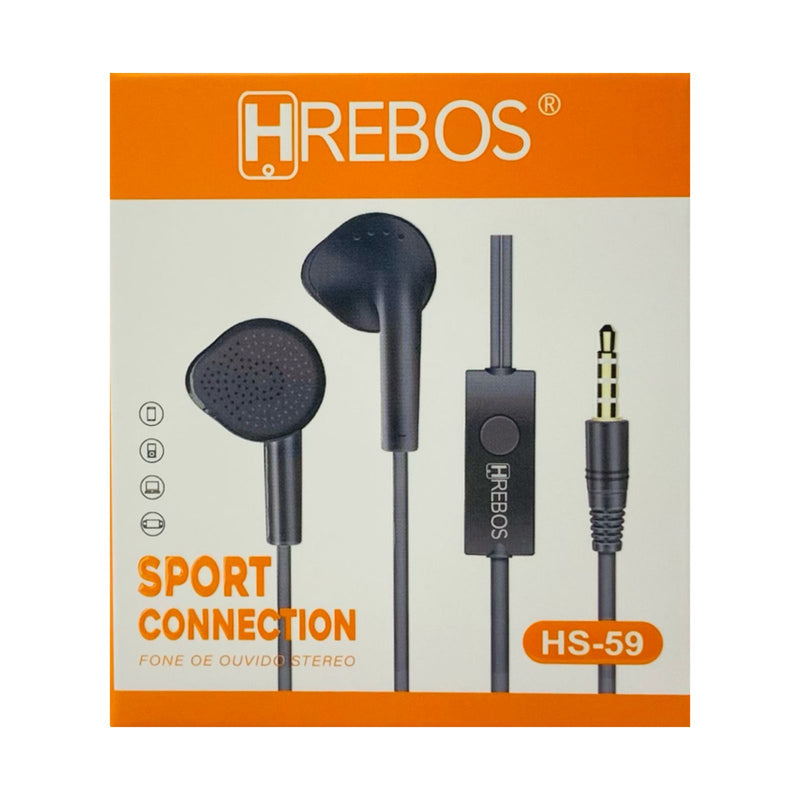 Fone de Ouvido P2 Hrebos Com Fio Preto HS-59 by 253444