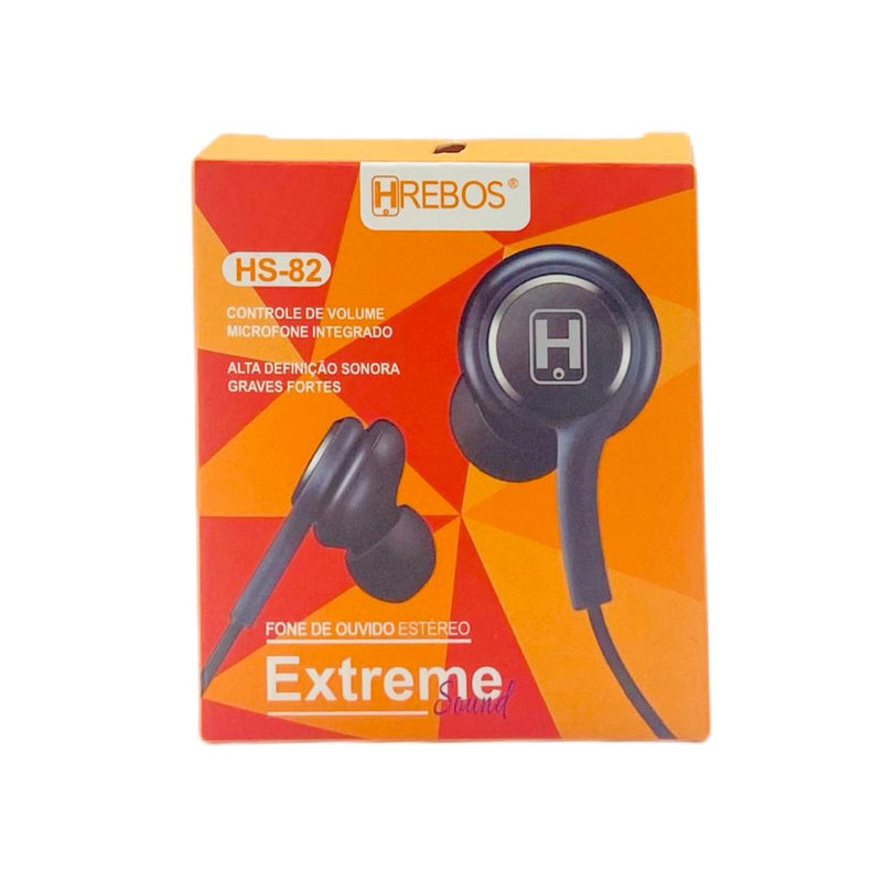 Fone de Ouvido P2 Hrebos Com Fio Extreme Sound HS-82 by 253444