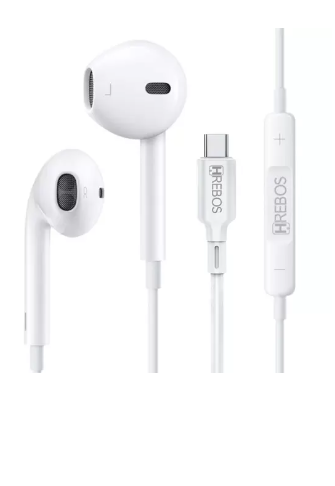 Fone de Ouvido Tipo C Hrebos Com Fio Estéreo HS-51 by 253444