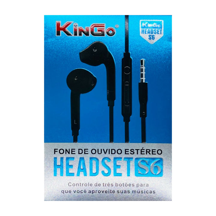 Fone de Ouvido P2 Kingo S6 Com Fio Estéreo Preto by 253444