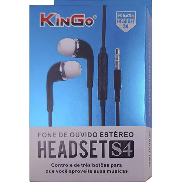 Fone de Ouvido P2 Kingo S4 Com Fio Estéreo Preto by 253444