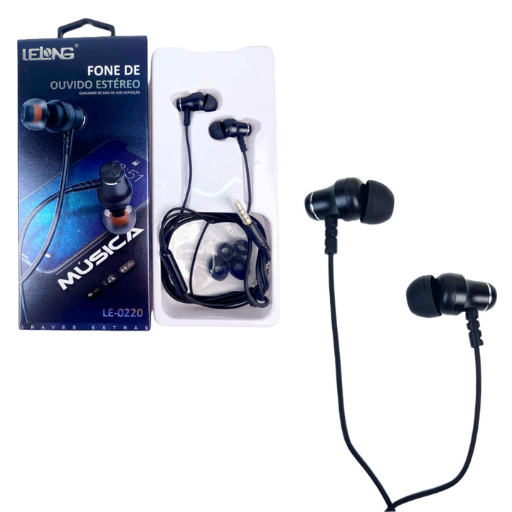 Fone de Ouvido Estéreo Com Fio P3 Som Alta Definição Lelong LE-0220 by 253444