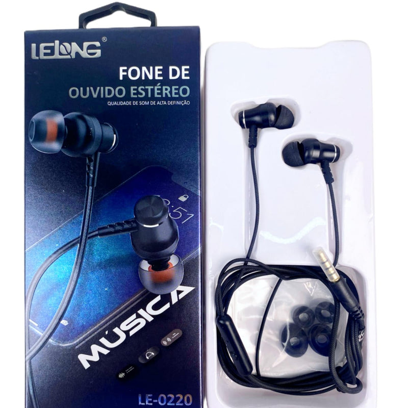 Fone de Ouvido Estéreo Com Fio P3 Som Alta Definição Lelong LE-0220 by 253444