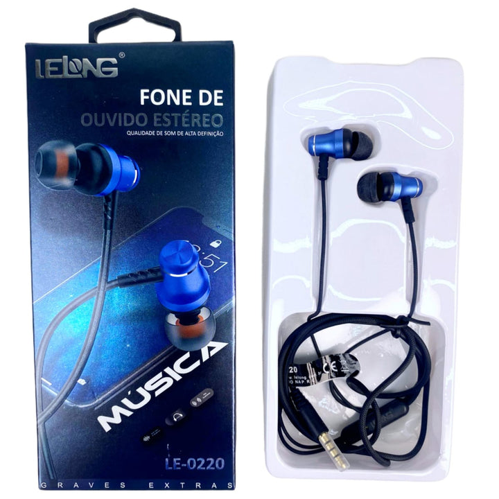 Fone de Ouvido Estéreo Com Fio P3 Som Alta Definição Lelong LE-0220 by 253444