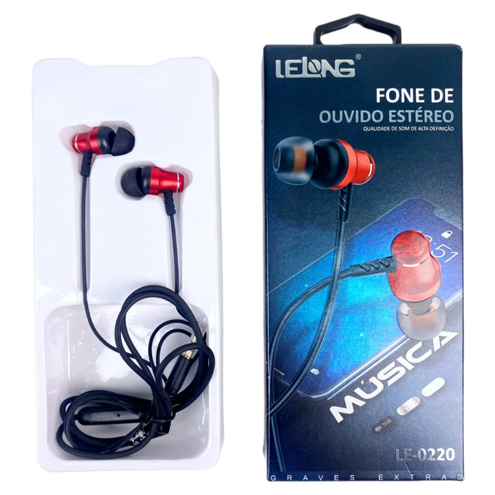 Fone de Ouvido Estéreo Com Fio P3 Som Alta Definição Lelong LE-0220 by 253444