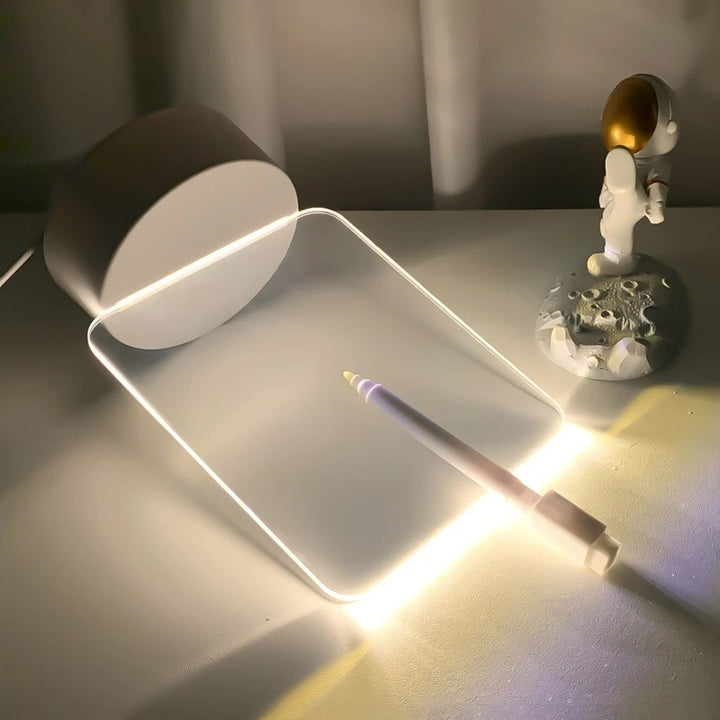 Luminária Lousa De Mesa Com Led E Caneta para Escrever