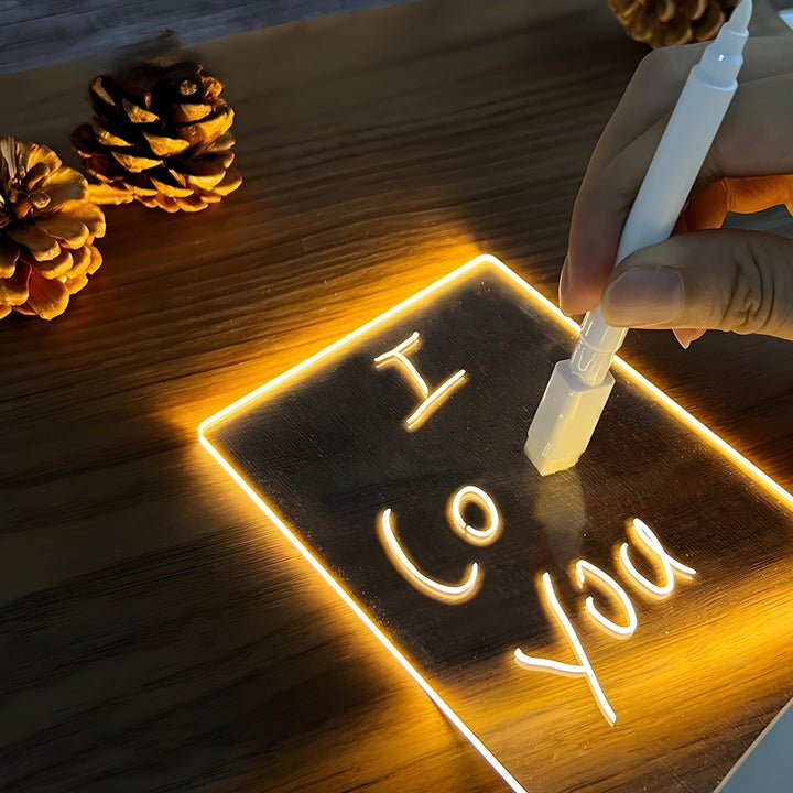 Luminária Lousa De Mesa Com Led E Caneta para Escrever