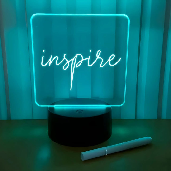 Luminária Lousa De Mesa Com Led E Caneta para Escrever