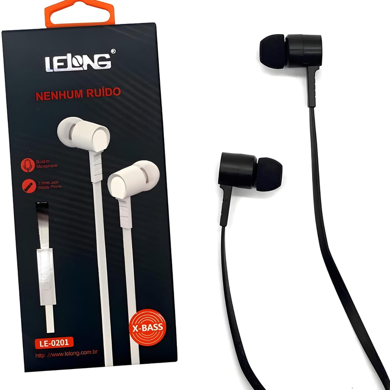 Fone de Ouvido Com Fio P3 Nenhum Ruído X-Bass Lelong LE-0201 by 253444