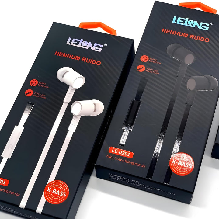 Fone de Ouvido Com Fio P3 Nenhum Ruído X-Bass Lelong LE-0201 by 253444