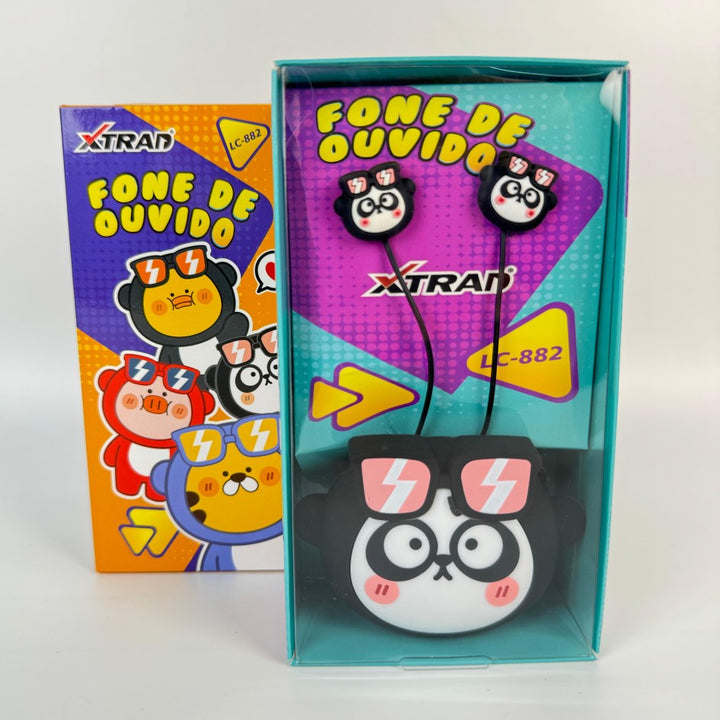 Fone De Ouvido Infantil Com Fio E Case Animais Fofos Xtrad LC-882 by 253444