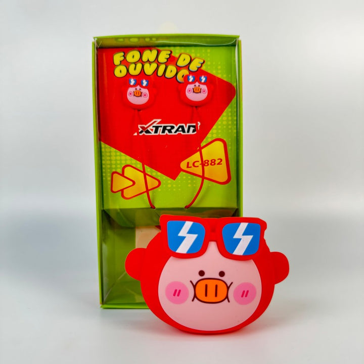 Fone De Ouvido Infantil Com Fio E Case Animais Fofos Xtrad LC-882 by 253444