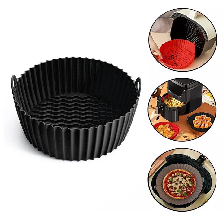 Forma de Silicone Flexível Reutilizável Antiaderente para Fritadeira Elétrica Air Fryer by 474443