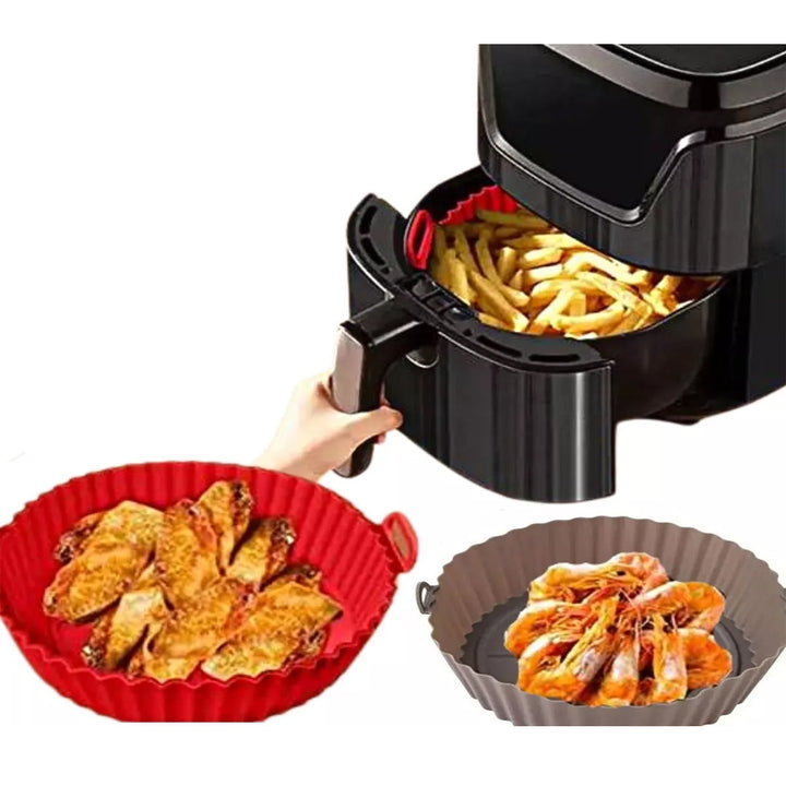 Forma de Silicone Flexível Reutilizável Antiaderente para Fritadeira Elétrica Air Fryer by 474443