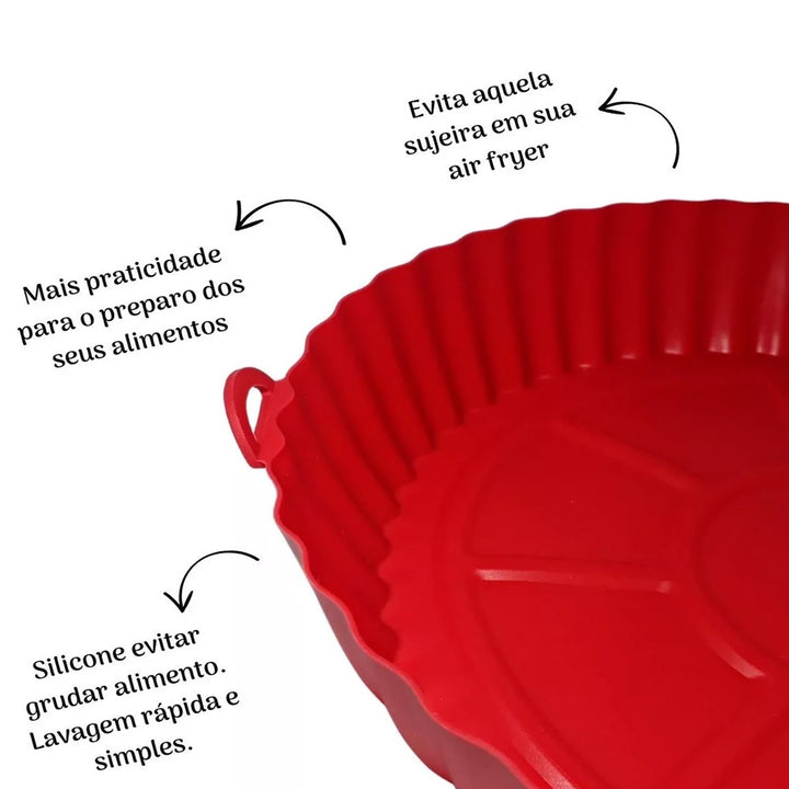 Forma de Silicone Flexível Reutilizável Antiaderente para Fritadeira Elétrica Air Fryer by 474443