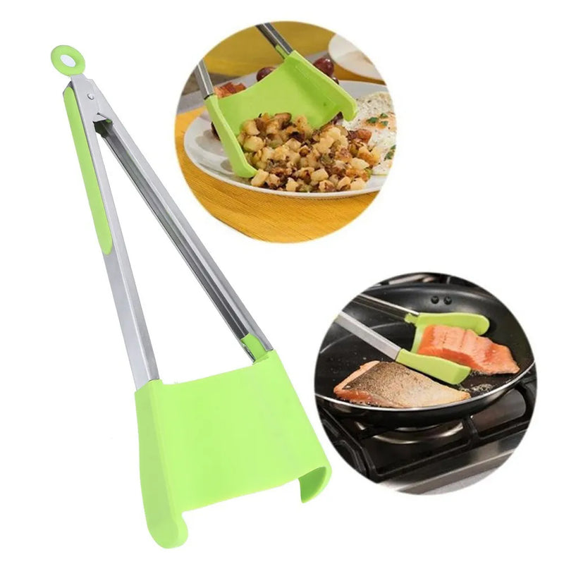 Pegador Multifuncional Espátula Antiaderente Silicone 2 em 1 Fritura Churrasco Frigideira Chapa Cozinha by 474443