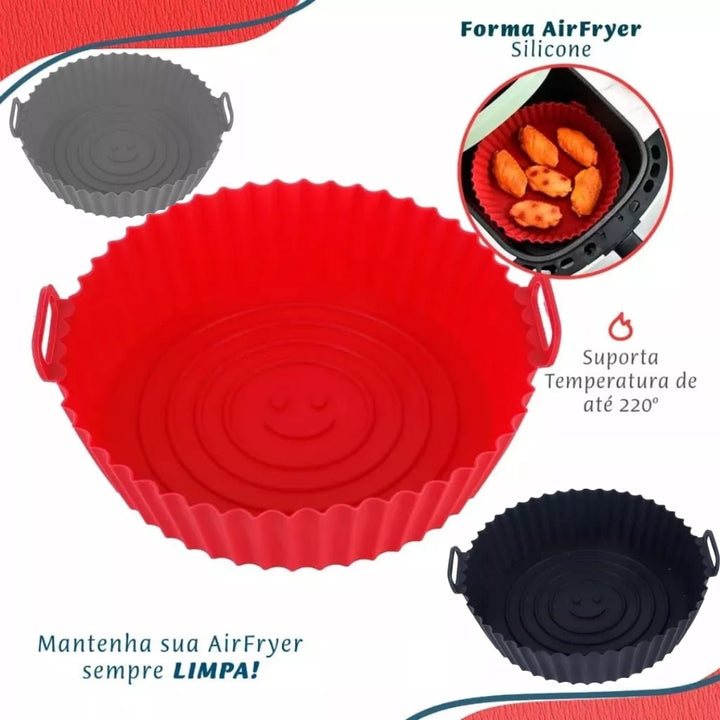 Forma Assadeira Para Fritadeira Air Fryer Em Silicone Flexível Lavável by 486837