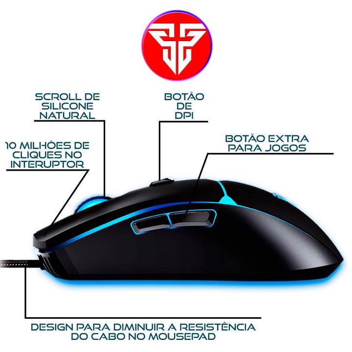 Mouse Gamer Jogo Macro Crypto VX7 Fantech 8000DPI 6 Botões by 413106