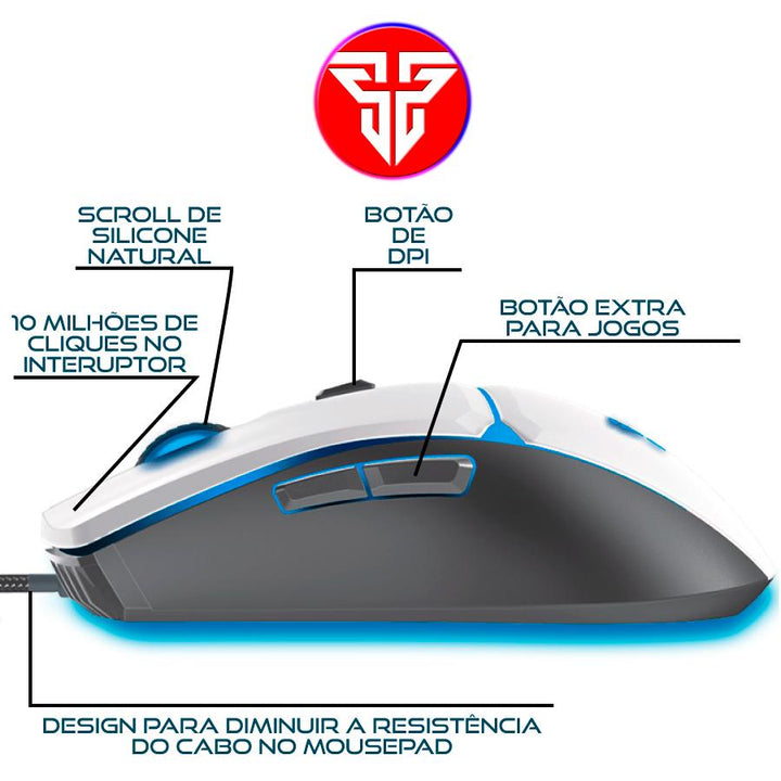 Mouse Gamer Jogo Macro Crypto VX7 Space Fantech 8000DPI by 413106