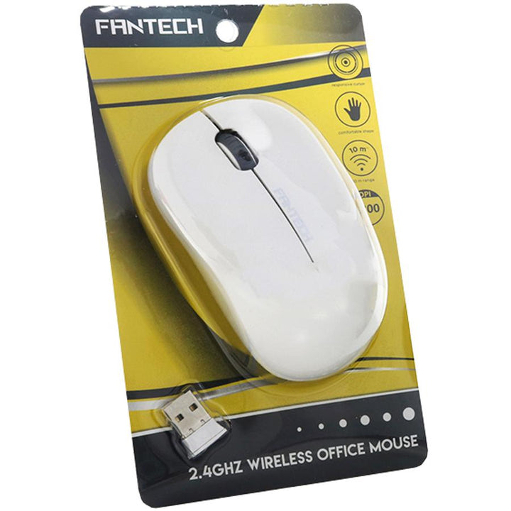 Mouse Sem Fio Fantech Forma Confortável W188 Branco 1200DPI by 413106