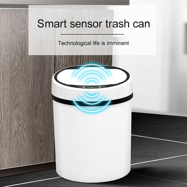 Lixeira Automática Branca 12 Litros Inox Sensor Inteligente Cesto Lixo Banheiro Cozinha Luxo by 529717