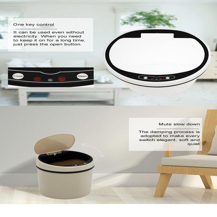 Lixeira Automática Branca 12 Litros Inox Sensor Inteligente Cesto Lixo Banheiro Cozinha Luxo by 529717