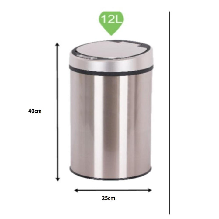 Lixeira Automática Branca 12 Litros Inox Sensor Inteligente Cesto Lixo Banheiro Cozinha Luxo by 529717