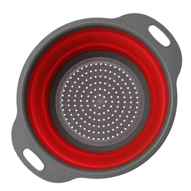 Escorredor Retrátil Silicone Cozinha Macarrão Arroz Legumes Salada Multiuso Portátil Dobrável by 529717
