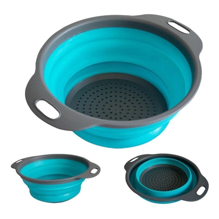 Escorredor Retrátil Silicone Cozinha Macarrão Arroz Legumes Salada Multiuso Portátil Dobrável by 529717