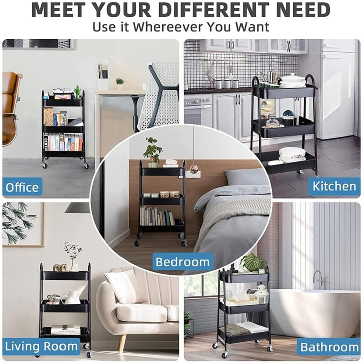 Carrinho Multiuso Branco 3 Prateleiras Auxiliar Organizador Brinquedos Cozinha Profissional Aço by 529717