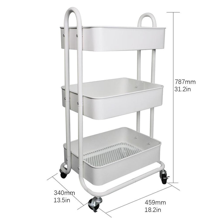 Carrinho Multiuso Branco 3 Prateleiras Auxiliar Organizador Brinquedos Cozinha Profissional Aço by 529717