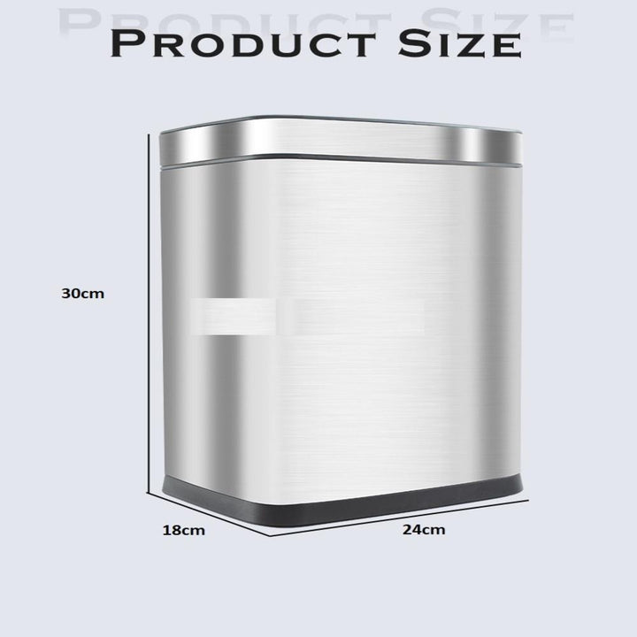 Lixeira Escritório Inox Preta 10 Litros Cesto Aberto Design Black Banheiro Cozinha Sala Luxo Moderno by 529717