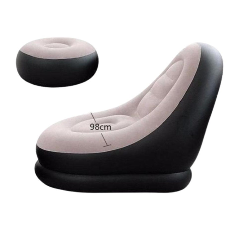 Sofá Poltrona Inflável Ultra Lounge Com Puff Cama Colchão Portátil Quarto Sala Jardim Piscina 2 em 1 by 529717