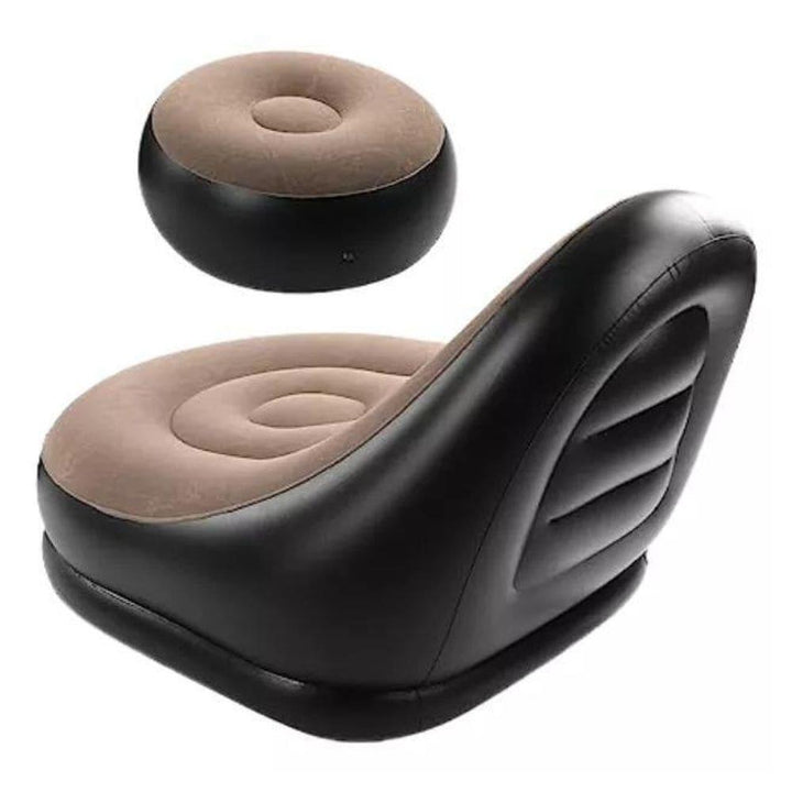 Sofá Poltrona Inflável Ultra Lounge Com Puff Cama Colchão Portátil Quarto Sala Jardim Piscina 2 em 1 by 529717