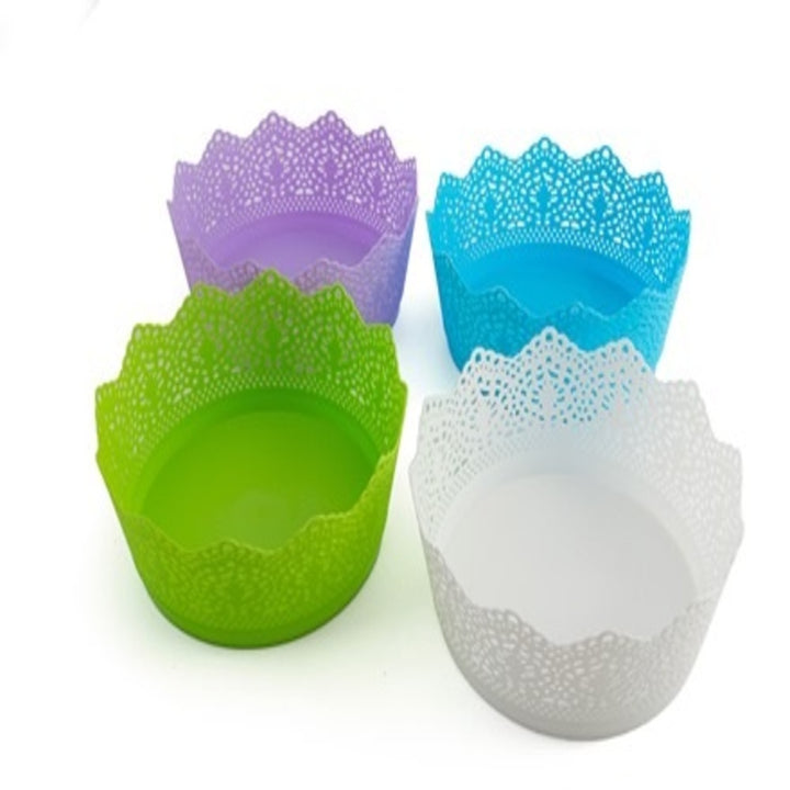 Kit Organizadores 5 Cestos Vazados Redondos 21cm Multiuso Cozinha Sala Closet Quarto Prateleira Multiuso by 529717