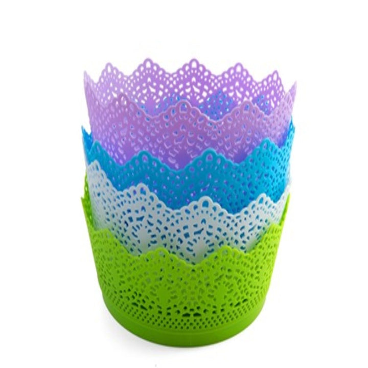 Kit Organizadores 5 Cestos Vazados Redondos 21cm Multiuso Cozinha Sala Closet Quarto Prateleira Multiuso by 529717