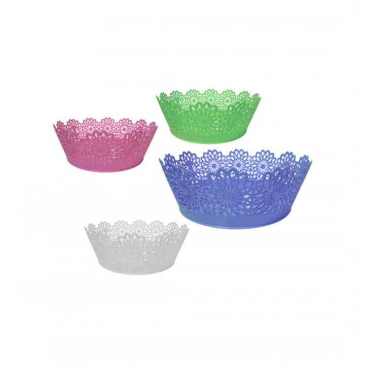 Kit Organizadores 5 Cestos Vazados Redondos 21cm Multiuso Cozinha Sala Closet Quarto Prateleira Multiuso by 529717