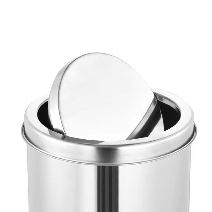 Lixeira Inox Basculante 12 Litros Tampa Vai E Vem Cesto Luxo Banheiro Cozinha Escritório Moderno by 529717