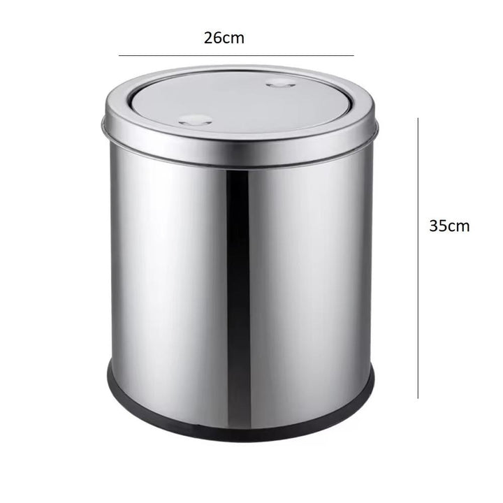 Lixeira Inox Basculante 12 Litros Tampa Vai E Vem Cesto Luxo Banheiro Cozinha Escritório Moderno by 529717