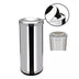 Lixeira Inox Basculante 30 Litros Tampa Giratória Cesto Luxo Escritório Banheiro Cozinha Prata Grande by 529717
