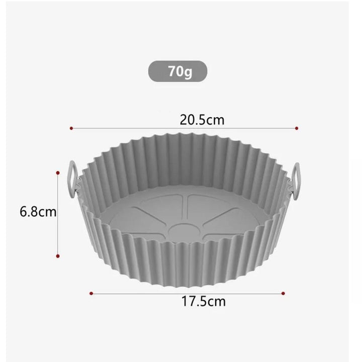 Forma Silicone Air Fryer Antiaderente Redonda Forno Microondas Reutilizável Assadeira Multiuso by 529717