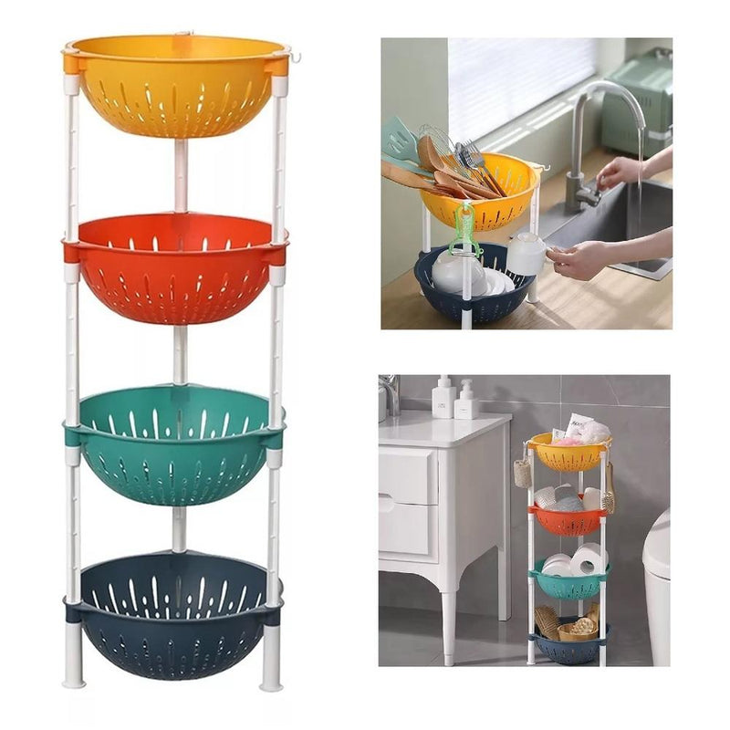 Estante Colorida Infantil 4 Prateleiras Porta Brinquedos Roupas Fruteira Cozinha Banheiro Multiuso by 529717
