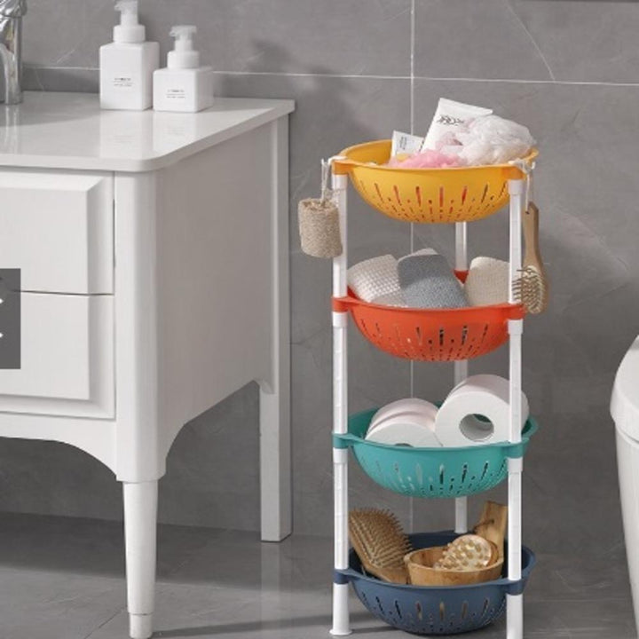 Estante Colorida Infantil 4 Prateleiras Porta Brinquedos Roupas Fruteira Cozinha Banheiro Multiuso by 529717